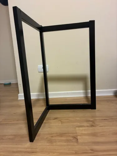 Base para Mesa L Aço 42X42X70cm Industrial Tubo Preta