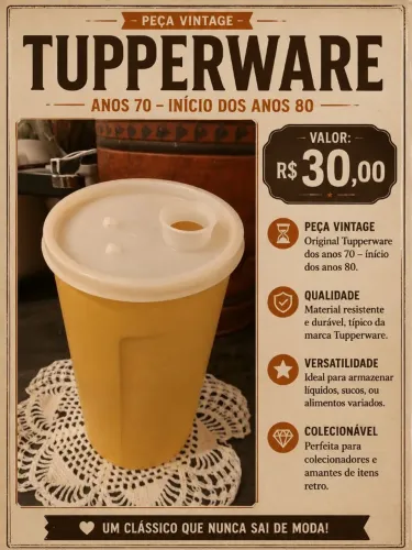 Pote vintage anos 70/ inicio dos 80 Tupperware