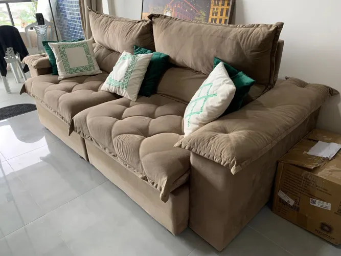 Sofá-Cama Marrom 2 em 1