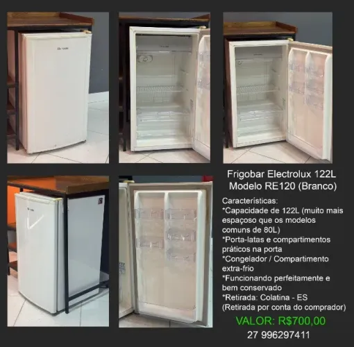 Frigobar Electrolux 122L - Modelo RE120 (Branco)