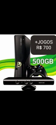 X-Box 360, 500 GB, +Kinect, +Jogos e +Controle.