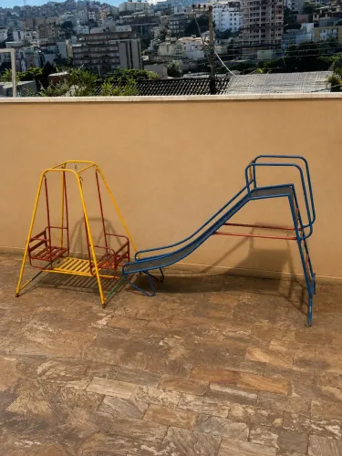 Conjunto de brinquedos infantis - Escorregador + Balanço Duplo