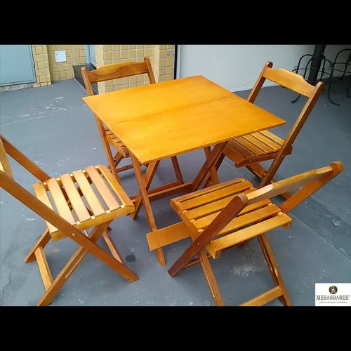 Mesa e cadeira dobrável para bar e restaurante 