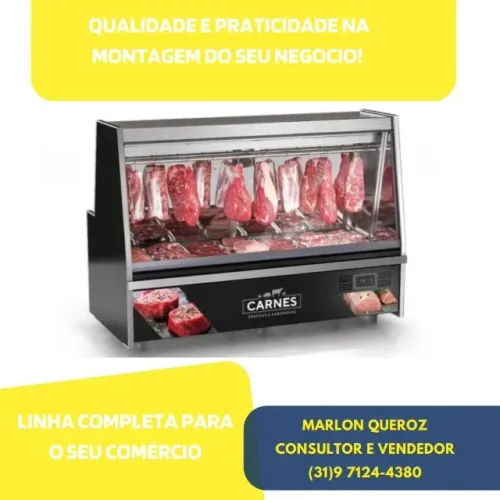 Balcão de Açougue 2M Vidro Reto Gelopar