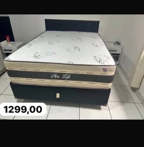 Cama box casal colchão e base