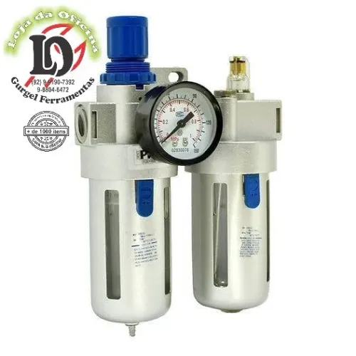 Conjunto Lubrifil 1/2" Filtro, Regulador e Lubrificador de ar - PDR PRO012