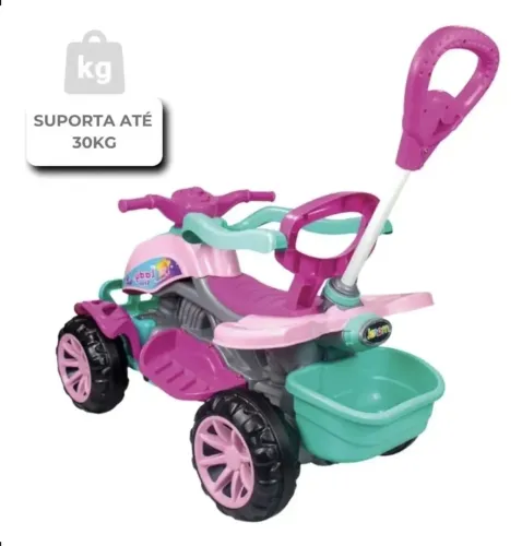 Andador Maral Lady Star Reserva Com Rodas Bebê Quadriciclo Rosa