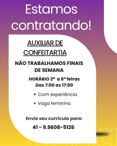Auxiliar de confeitaria