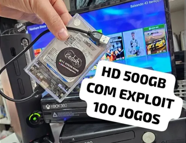 HD 500gb desbloqueio + 100 jogos português + emuladores Obs: escolha seus jogos