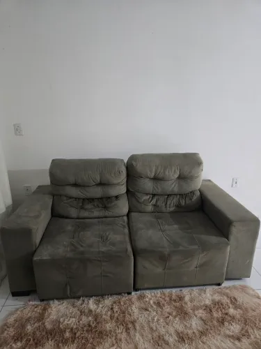 Sofá 2 Lugares Retrátil e Reclinável Cinza
