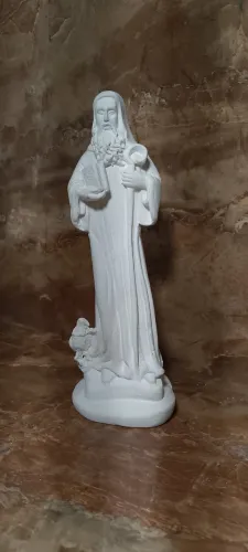 Imagem de São Bento em gesso cru tamanho 19cm
