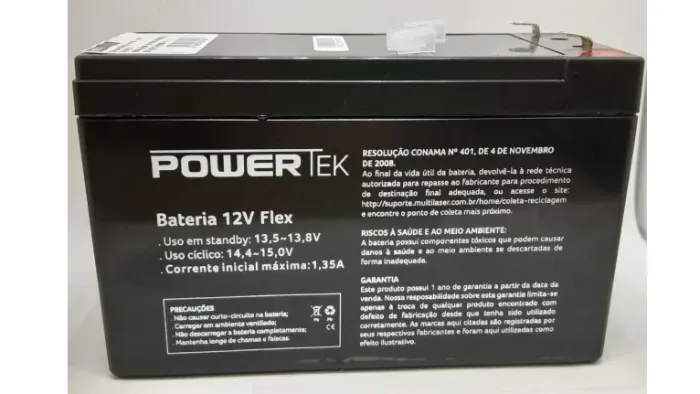 Bateria 12V Flex PowerTek EN012 Ind Brasileira Multilaser