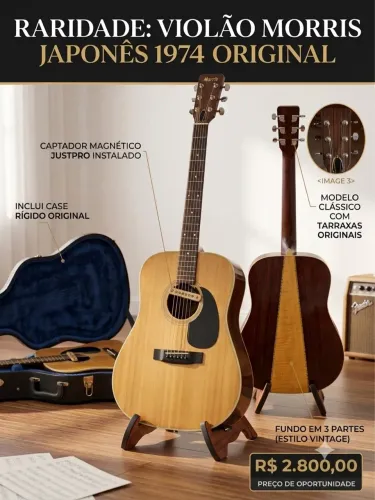 VIOLÃO MORRIS JAPONÊS VINTAGE 