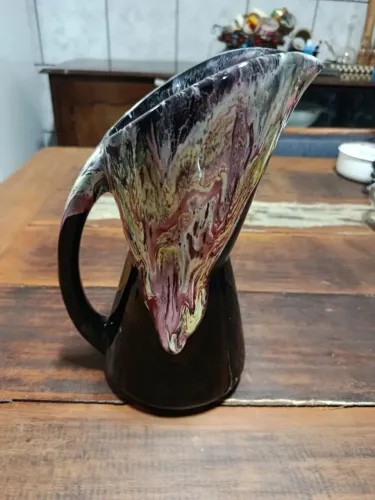 Jarra Decorativa em Cerâmica Esmaltada Estilo Fat Lava