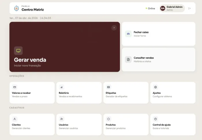 PDV - Ponto de venda, frente de caixa - Online e seguro