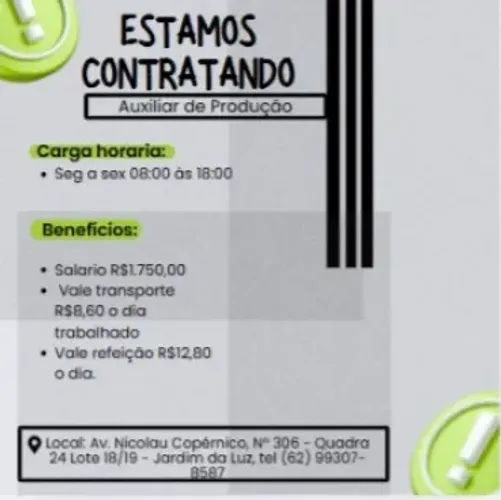 VAGA DE EMPREGO -  AUXILIAR DE EXPEDIÇÃO 