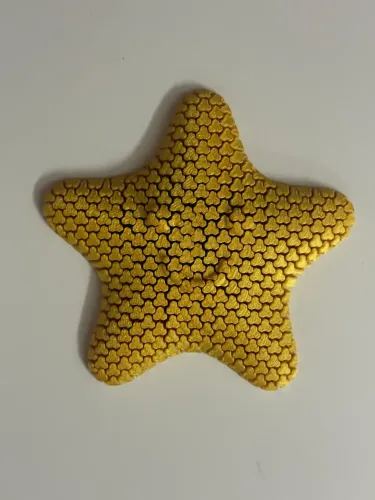 Mini Estrela Flexível Amarelo Dourado Sensorial Anti Stress 