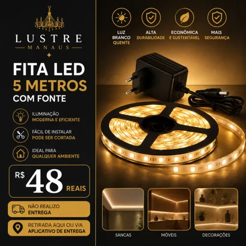 Fita Led Branco Quente 5M