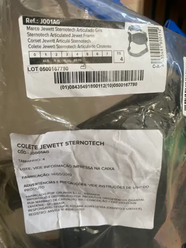 Colete Ortopédico Jewet - Excelente estado de conservação.
