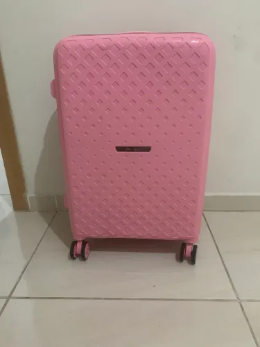 Mala de Viagem Grande XTrack Rosa com 4 Rodas e Cadeado