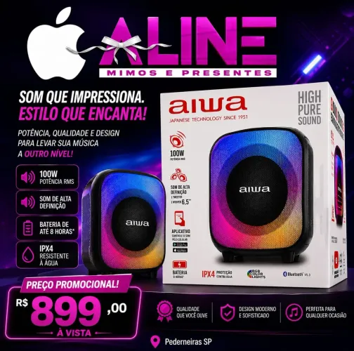 CAIXA AMP AIWA PARTY BOX AWS-PB-07 100W