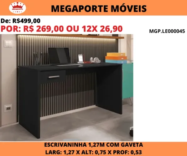 Escrivaninha 1,27 com Gaveta