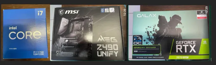 Processador Intel core I7 11700 + Placa mãe MSI Z490 unify + Placa de Vídeo RTX 2070 super