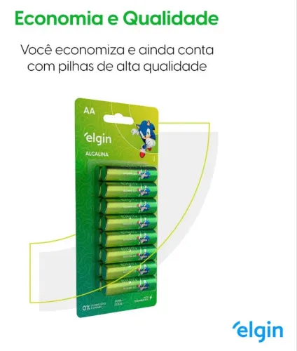 Pilha alcalina AA elgin sonic