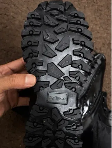 Coturno Militar Em Couro Com Ziper Extra Leve - Preto