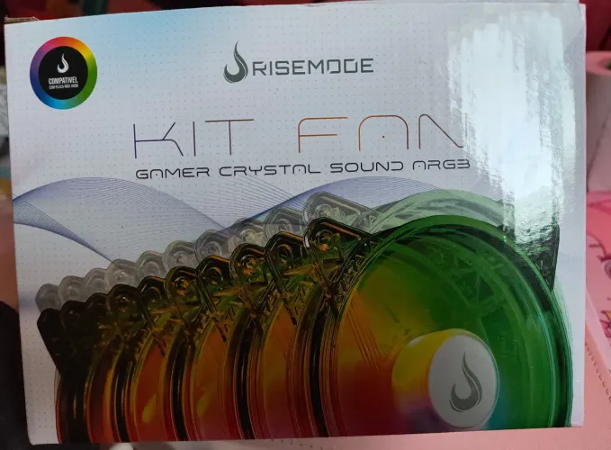 Kit 5 Ventoinhas Rise Mode ARGB 120mm Com Controladora e Controle<br>