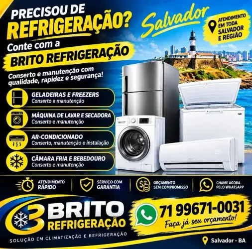 Conserto de geladeira, máquina de lavar e ar condicionado