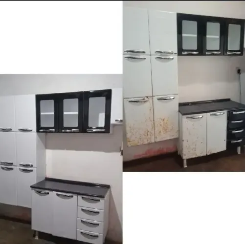 Armario de cozinha com balcão envelopamento