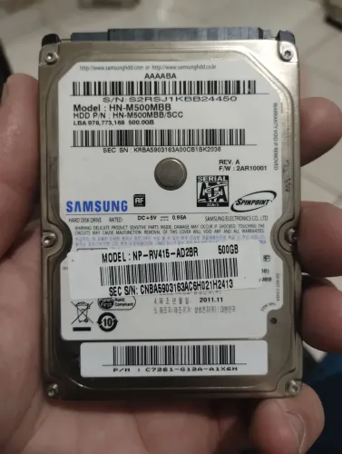 HD Samsung 500gb p notebook