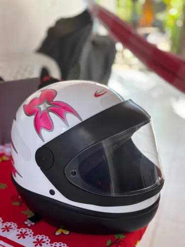 Capacete San Marino Feminino Branco/Rosa 38