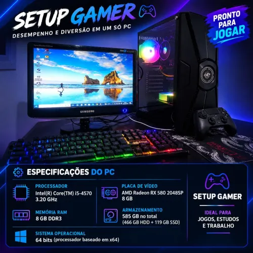 PC GAMER I5 4ª+ RX 580 8GB
