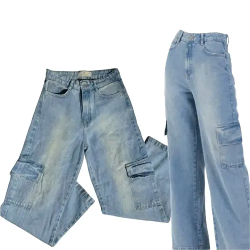 Calça Cargo Jeans - Tam 34