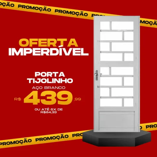 Porta Tijolinho Aço Branco
