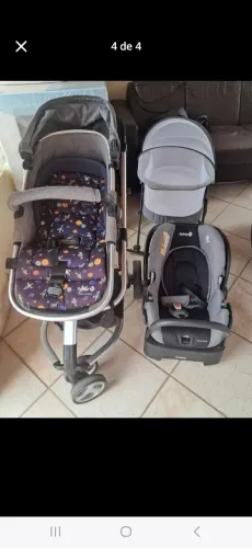 Vendo carrinho de bebê com bebê conforto. Usado muito pouco.