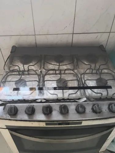 vendo fogão 06 bocas brastemp funcionando perfeitamente com acendedor automatico