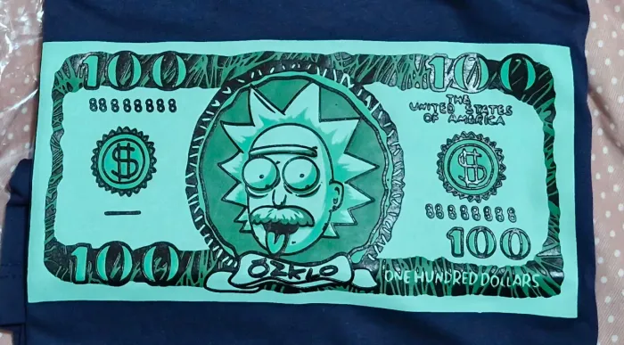 Camiseta Ozklo Rick and Morty, tamanho GG, azul marinho nova