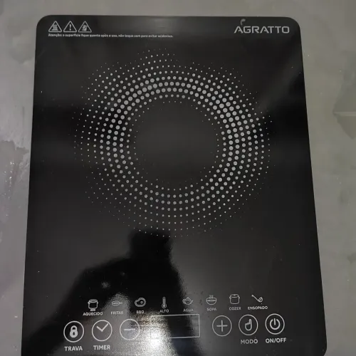 fogão cooktop de indução Agratto 1 boca 1200W
