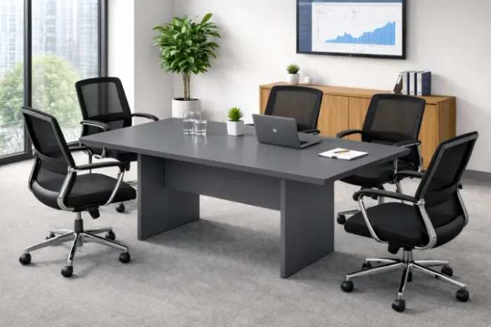 Mesa de Reunião Escritório 0,75x2,00x1,00cm (CINZA) ENTREGAS EM ATÉ 24h!