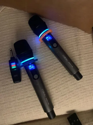 Microfone sem fio duplo