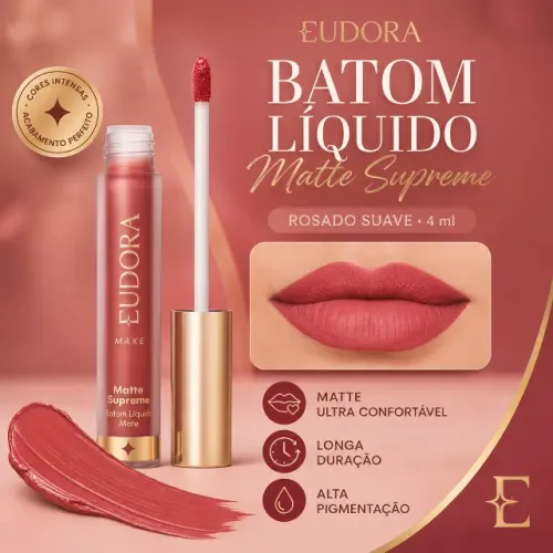 Batom Líquido Matte Supreme Rosado Suave 4,0Ml