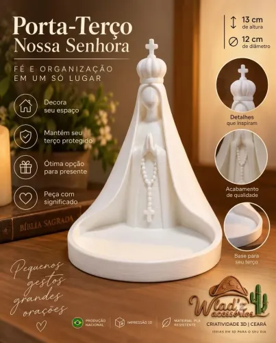 Porta objetos ou terço Nossa Senhora