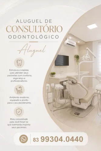 ALUGUEL DE CONSULTÓRIO ODONTOLÓGICO PREMIUM R$ 150,00 POR TURNO