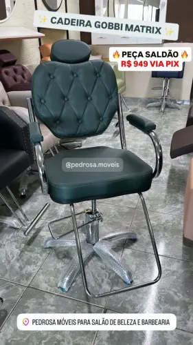 Cadeira de Cabeleireiros Hidráulica para Salão de Beleza com Botão Verde Militar Nova