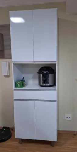 Armário Paneleiro de Cozinha Branco Brilhante (Excelente Estado)