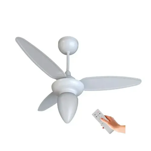 Ventilador de Teto Ventisol Wind Inverter 96CM BIV 30 Watts 3 Pás Branco com Lustre