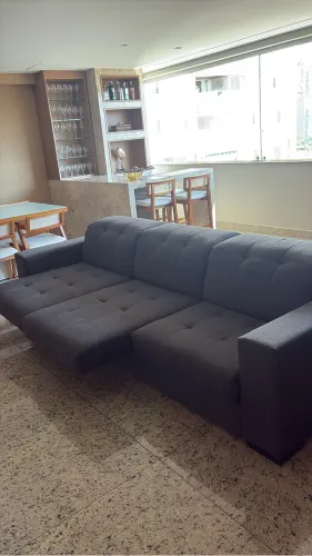 Sofá Retrátil e Reclinável 2,90m | Linho Cinza | Parcelo em 10x